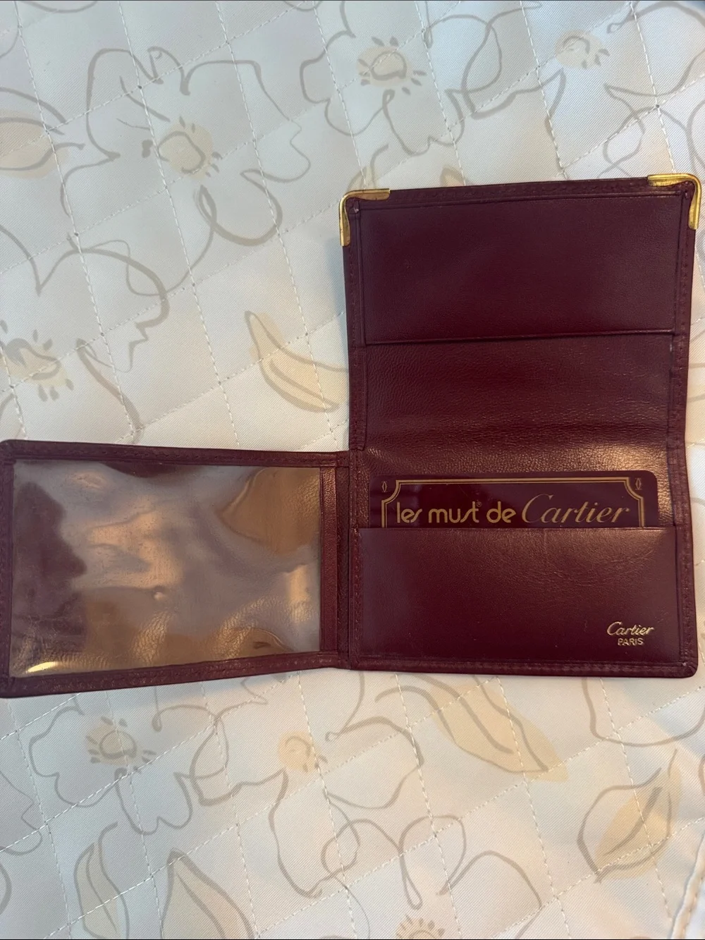 Vintage Must de Cartier leather ID/card holder with original authenticity card